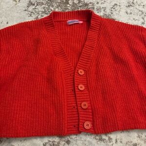 Edikted Vibrant Red Button-Up Cardigan